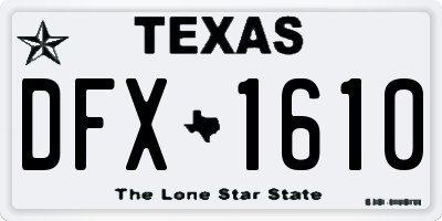 TX license plate DFX1610