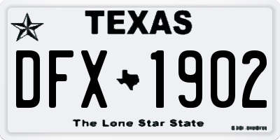 TX license plate DFX1902