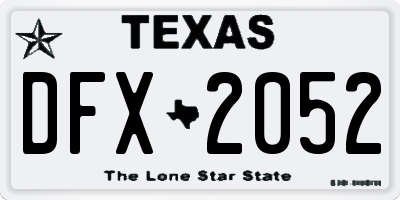 TX license plate DFX2052