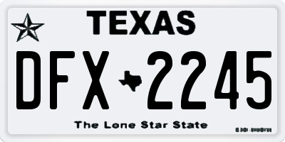 TX license plate DFX2245