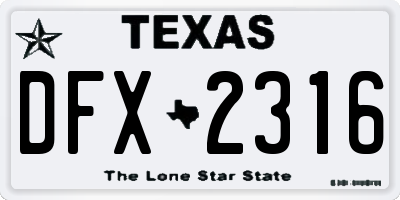 TX license plate DFX2316