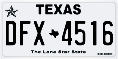TX license plate DFX4516