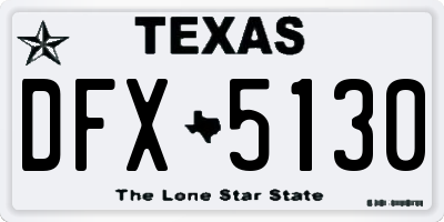 TX license plate DFX5130