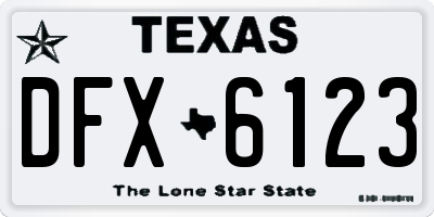 TX license plate DFX6123