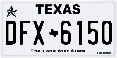 TX license plate DFX6150
