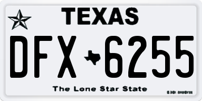 TX license plate DFX6255