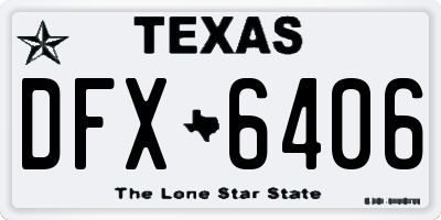 TX license plate DFX6406
