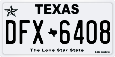 TX license plate DFX6408