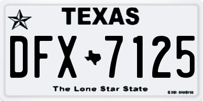 TX license plate DFX7125
