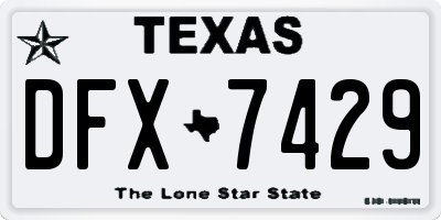 TX license plate DFX7429
