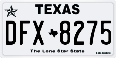 TX license plate DFX8275