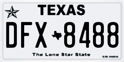 TX license plate DFX8488