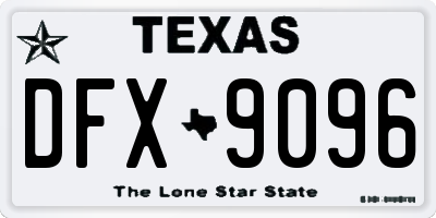 TX license plate DFX9096