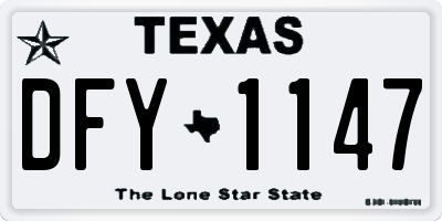 TX license plate DFY1147