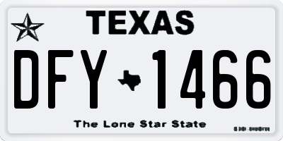 TX license plate DFY1466