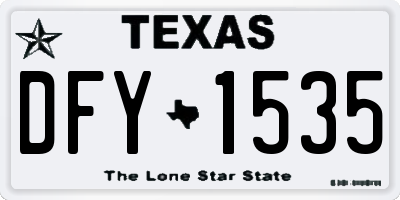 TX license plate DFY1535