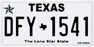 TX license plate DFY1541