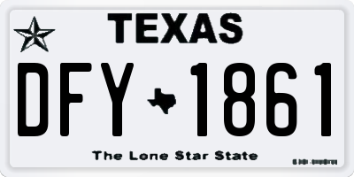 TX license plate DFY1861