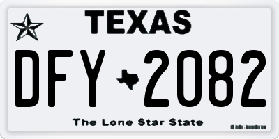 TX license plate DFY2082