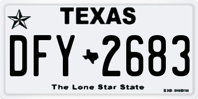 TX license plate DFY2683