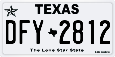 TX license plate DFY2812