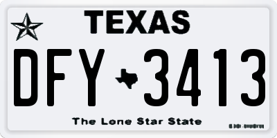 TX license plate DFY3413