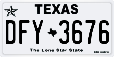 TX license plate DFY3676