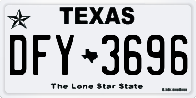 TX license plate DFY3696