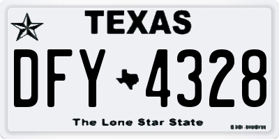 TX license plate DFY4328