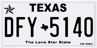 TX license plate DFY5140