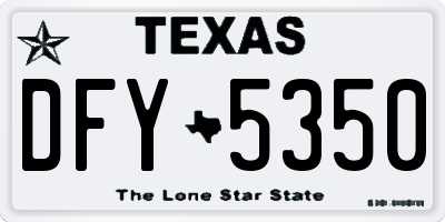TX license plate DFY5350