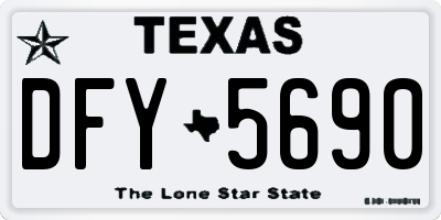 TX license plate DFY5690