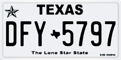 TX license plate DFY5797