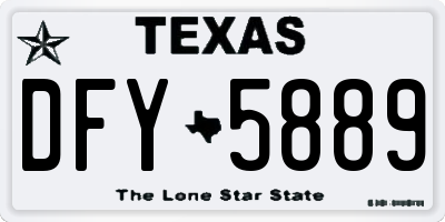 TX license plate DFY5889