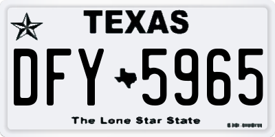 TX license plate DFY5965