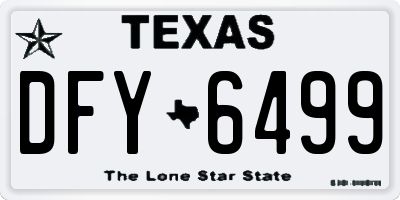 TX license plate DFY6499