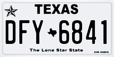 TX license plate DFY6841