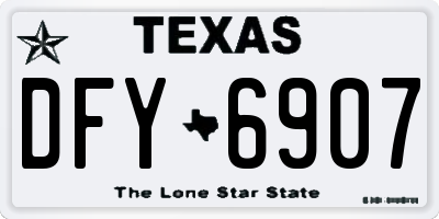 TX license plate DFY6907