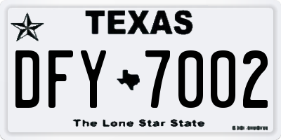 TX license plate DFY7002