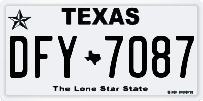 TX license plate DFY7087