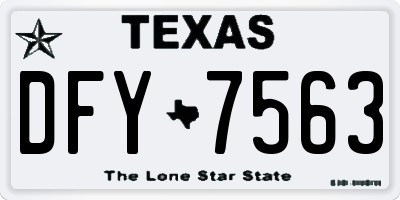 TX license plate DFY7563