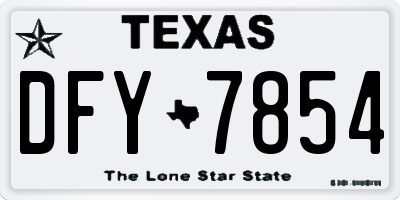 TX license plate DFY7854