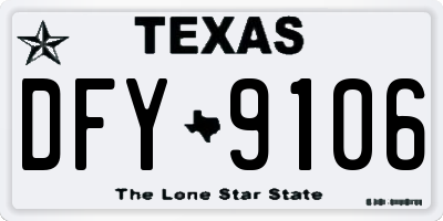 TX license plate DFY9106