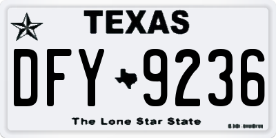 TX license plate DFY9236