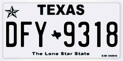 TX license plate DFY9318
