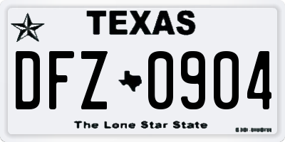 TX license plate DFZ0904