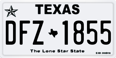 TX license plate DFZ1855