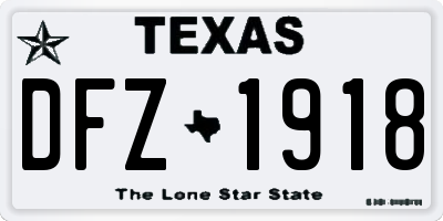 TX license plate DFZ1918