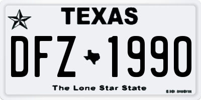 TX license plate DFZ1990