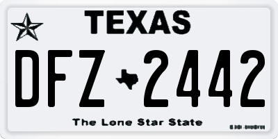 TX license plate DFZ2442